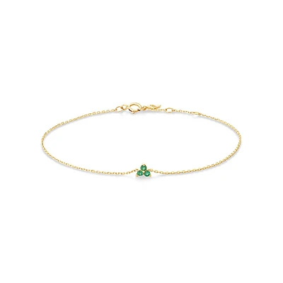 Emerald Trio Bracelet in 10kt Yellow Gold