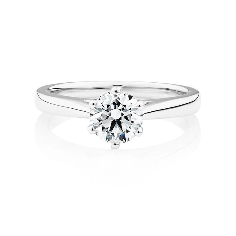 1 Carat Diamond Solitaire Ring in 14kt White Gold