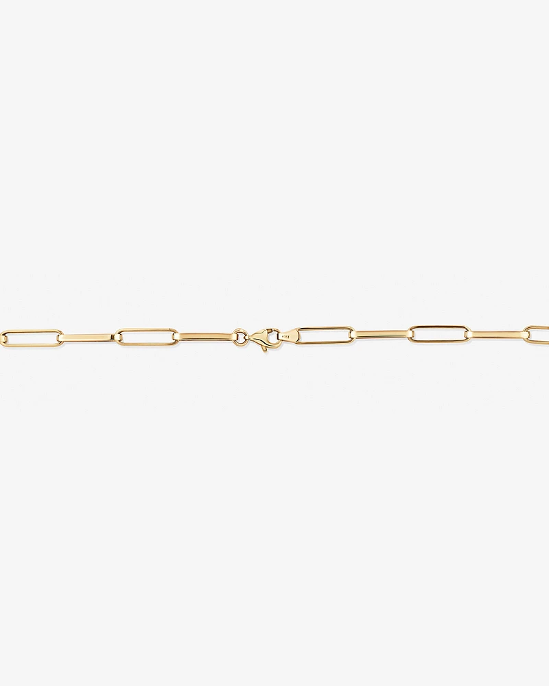 45cm (18”) 4.5mm Width Hollow Rectangular Link Chain in 10kt Yellow Gold