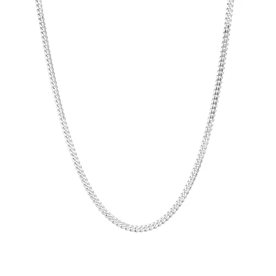 55cm (22") 3mm-3.5mm Width Curb Chain in Sterling Silver