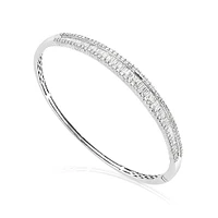 Hinged bangle with 2 Carat TW of Diamonds in 14kt White Gold