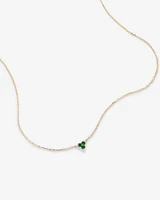 Emerald Trio Necklace in 10kt Yellow Gold