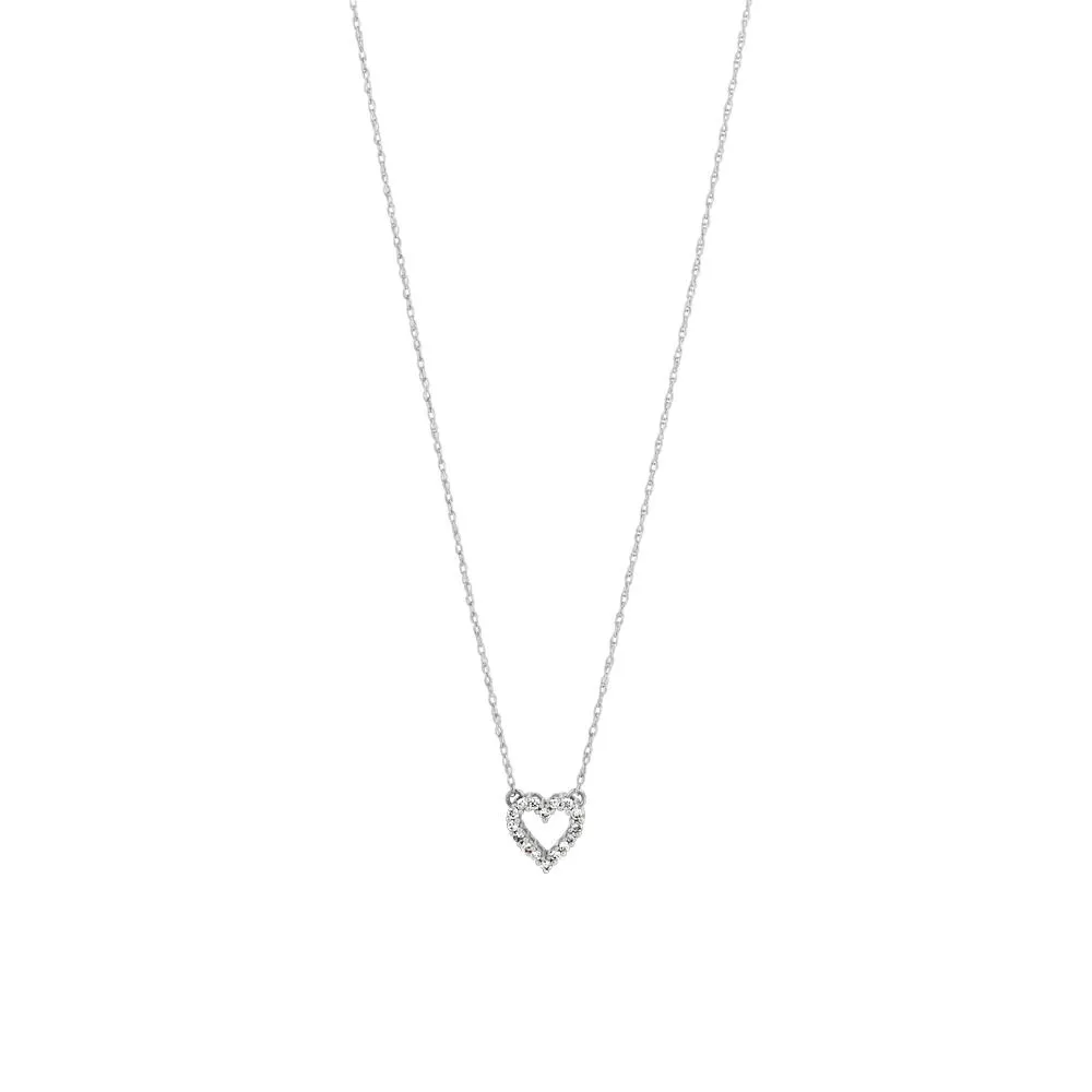 Michael Hill Heart Pendant with 0.10 Carat TW of Diamonds in 10kt White  Gold