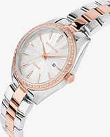 Two-Tone Women's 0.60 Carat TW Diamond Quartz Watch in Rose Gold Tone Stainless Steel