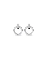 Door Knocker Stud Earrings with Cubic Zirconia in Sterling Silver