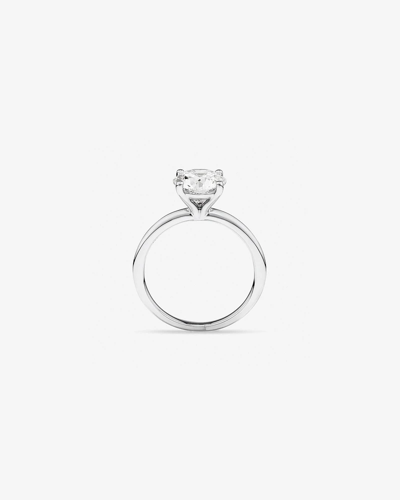 Bague De Fiançailles Solitaire En Diamant De Laboratoire Rond Brillant De 2 Carats Poids Total En Or Blanc 14 Carats