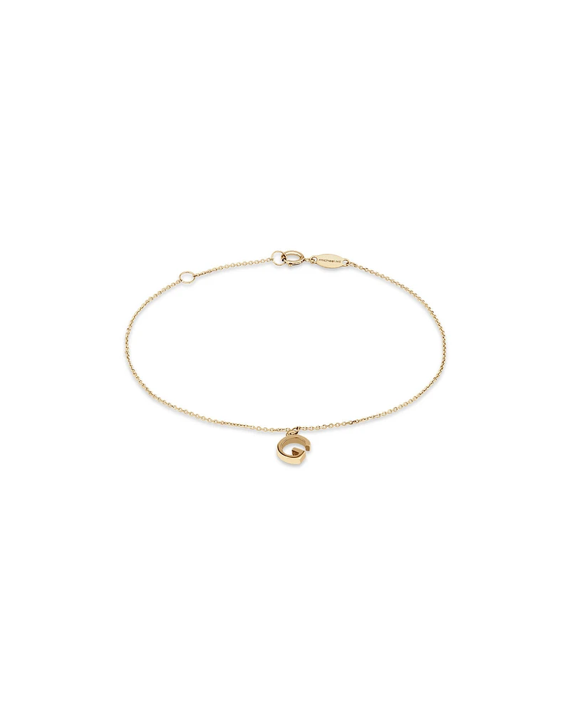 19cm (7.5") C Initial Bracelet in 10kt Yellow Gold