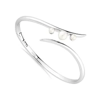 Cuff Bangle with Cultured Freshwater Pearls in Sterling Silver