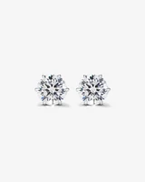 9.5mm Round Brilliant Cubic Zirconia Stud Earrings in Sterling Silver