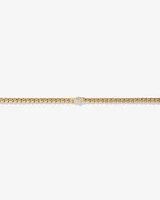 Diamond Accent Curb Chain Bracelet in 10kt Yellow Gold