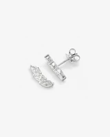 0.96 Carat TW Floret Laboratory-Grown Diamond Climber Earrings in 10kt White Gold