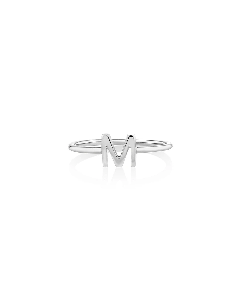 C Initial Ring in Sterling Silver