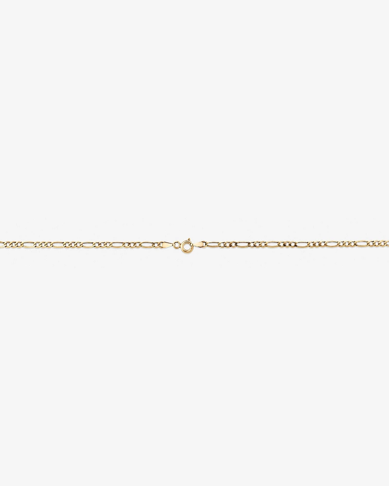 60cm (24") 2.5mm-3mm Width Hollow Figaro Chain in 10kt Yellow Gold