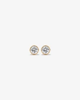 0.25 Carat TW Round Brilliant Diamond Solitaire Bezel Set Stud Earrings in 18kt White Gold