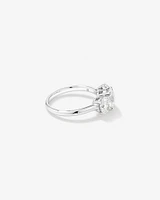 2 Carat Three Stone Oval Laboratory-Grown Diamond Engagement Ring In 14kt White Gold