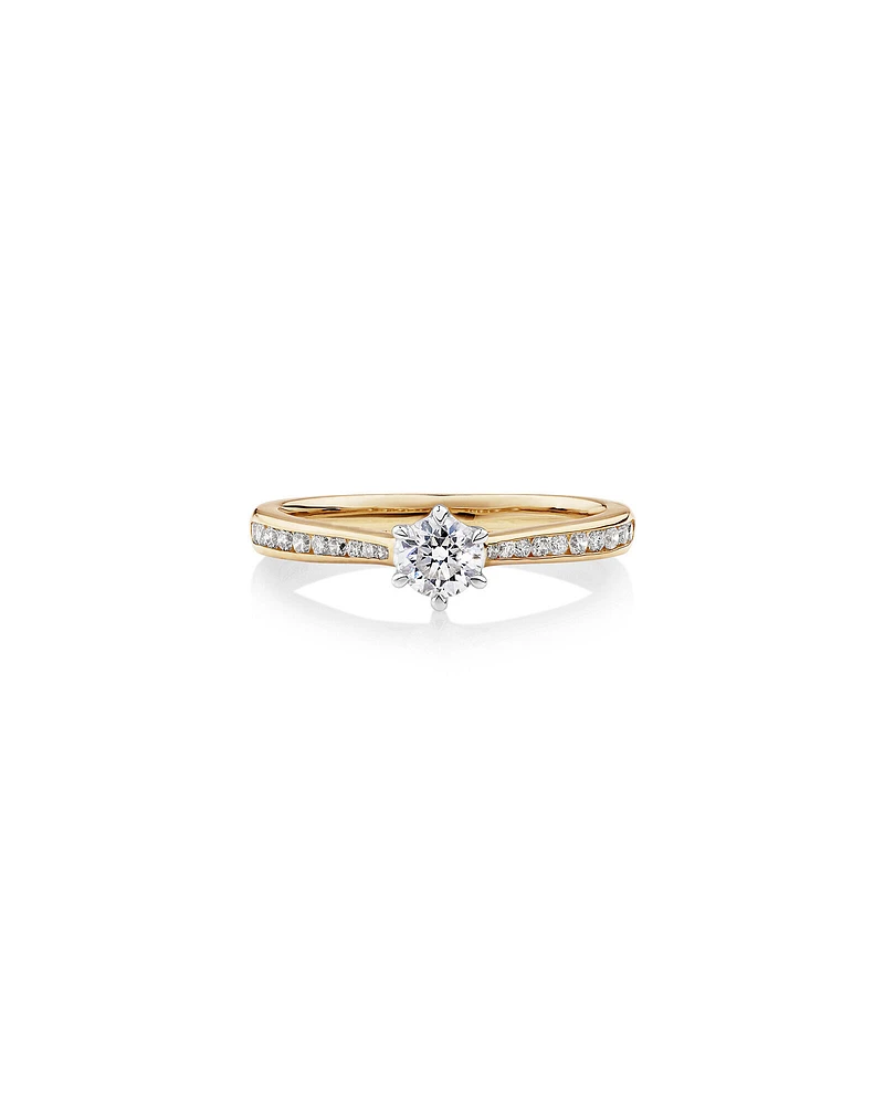 Bague avec 0,48 Carat TW de Diamants en Or Jaune & Blanc 14kt