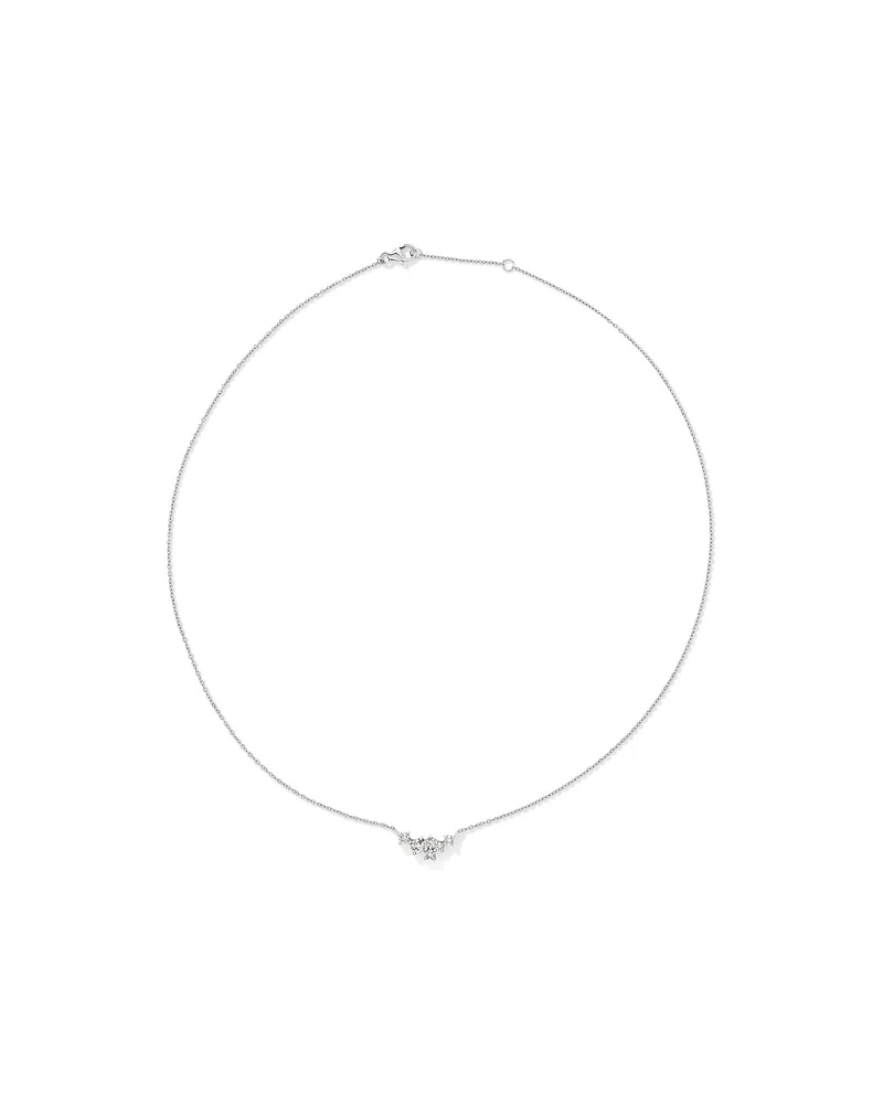 Round Brilliant Cut Cubic Zirconia Cable Chain Necklace in Sterling Silver