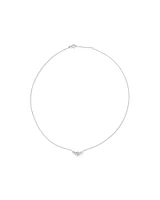 Round Brilliant Cut Cubic Zirconia Cable Chain Necklace in Sterling Silver