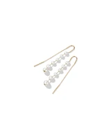 Threader Earrings with Cultured Freshwater Pearls in 10kt Yellow Gold