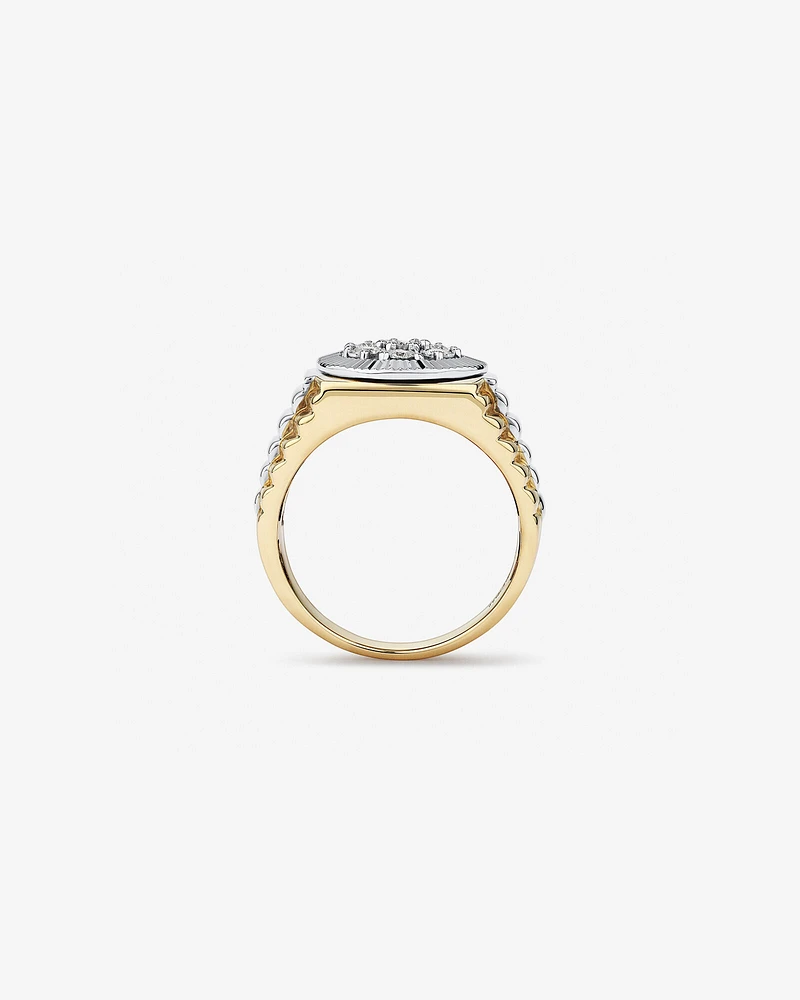 Men's Ring with 1/4 Carat TW of Diamonds in 10kt Yellow & White Gold