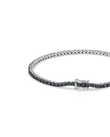 Bracelet Tennis Pour Homme Avec Diamants Noirs Totalisant 4,45 Carats En Argent Sterling