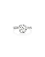 Bague de fiançailles en or blanc 14 K avec diamants totalisant 0,95 ct