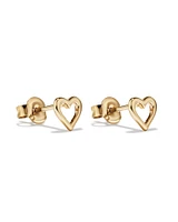 Open Heart Stud Earrings in 10kt Yellow Gold