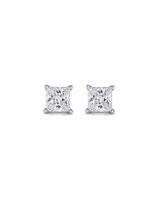 7.5mm Princess Cubic Zirconia Stud Earrings in Sterling Silver