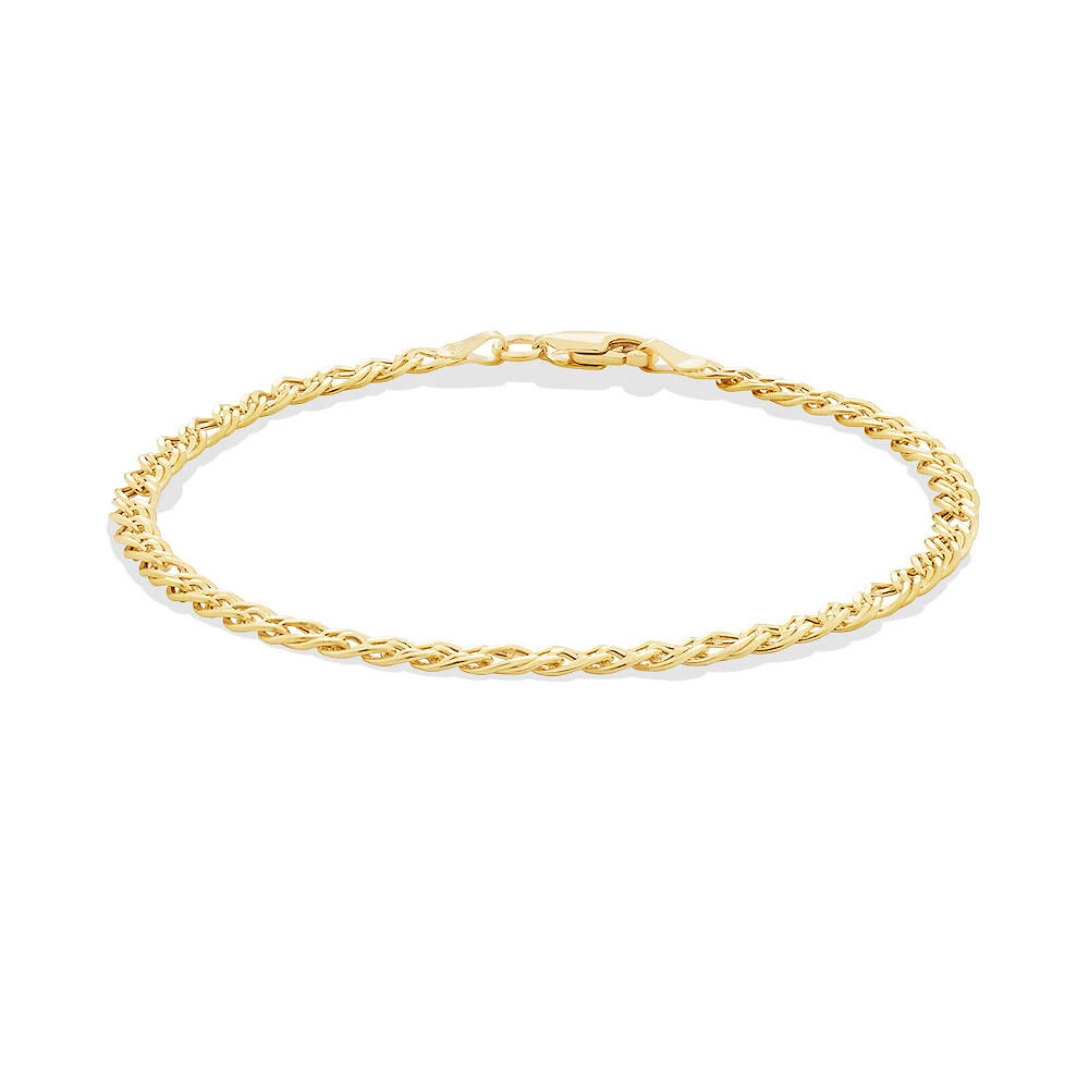 19cm (7.5") Double Oval Curb Bracelet in 10kt Yellow Gold