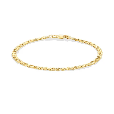 19cm (7.5") Double Oval Curb Bracelet in 10kt Yellow Gold