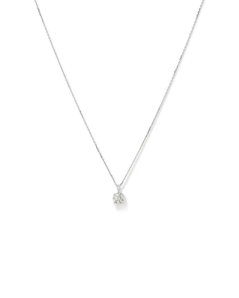 0.75 Carat TW Flawless Diamond Solitaire Pendant in 18kt White Gold