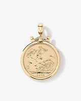 Half Sovereign Medallion Pendant in 10kt and 22kt Yellow Gold