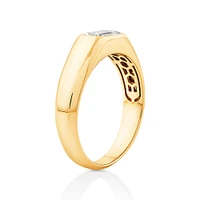 Bague à solitaire en or blanc 14 K avec diamant créé en laboratoire totalisant 1 ct