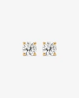 0,75 Carat TW Boucles d'oreilles puces solitaires en or blanc 18kt