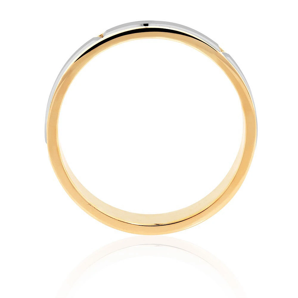 Men's Wedding Band in 10kt Yellow & White Gold