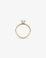 1.00 Carat TW Oval Cut Diamond Solitaire Engagement Ring in 14kt White and Yellow Gold