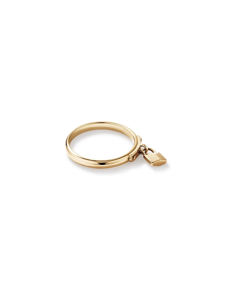 Signature Lock Ring 10kt Yellow Gold