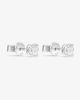 Certified 1.00 Carat TW Diamond Solitaire Stud Earrings in 18kt White Gold