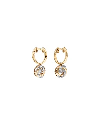 0.35 Carat TW Diamond Everlight Swirl Drop Huggie Earrings in 10kt Yellow Gold