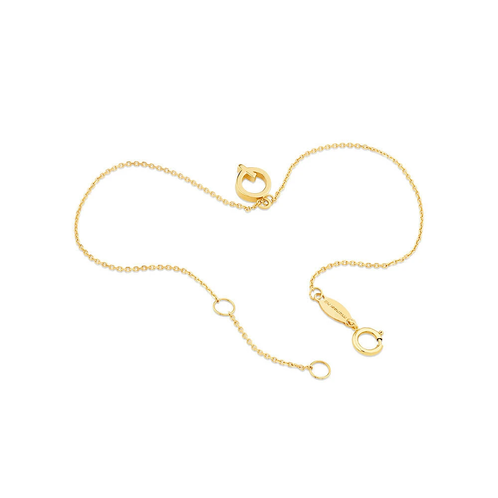 19cm (7.5") C Initial Bracelet in 10kt Yellow Gold