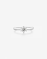 Certified Solitaire Engagement Ring with a 0.50 Carat TW Diamond in 18kt White Gold