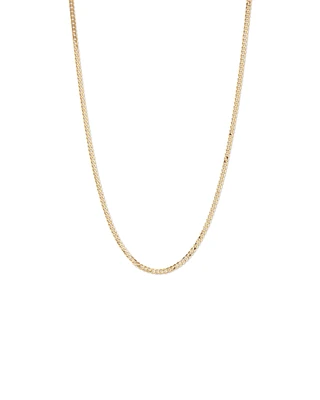 55cm (22") 3.75mm Width Solid Flat Bevelled Curb Chain in 10kt Yellow Gold