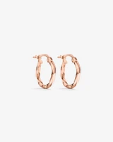 10mm Square Twist Hoop Earrings in 10kt Yellow Gold