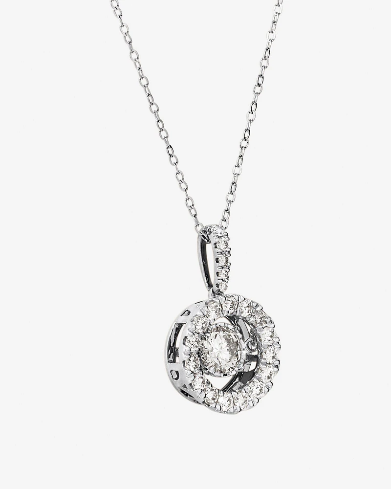 1.00 Carat TW Diamond Halo Everlight Pendant in 10kt Gold