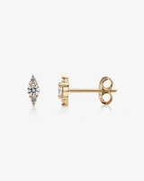 3 Stone Stud Earrings with .21 Carat TW Diamonds in 10kt Yellow Gold