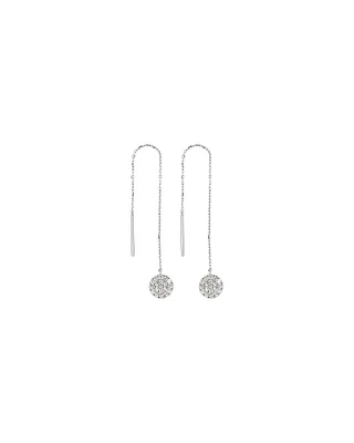 0.33 Carat TW Round Diamond Cluster Threader Earrings in 10kt White Gold