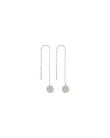 0.33 Carat TW Round Diamond Cluster Threader Earrings in 10kt White Gold