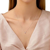 A' Initial necklace with 0.10 Carat TW of Diamonds in 10kt White Gold