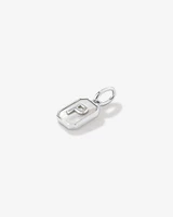 Letter Z Mother of Pearl Initial Pendant in Sterling Silver