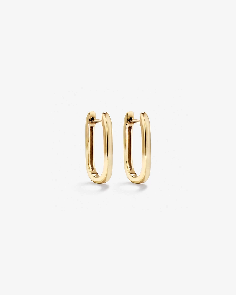 Huggie Paperclip Earrings in 10kt Yellow Gold